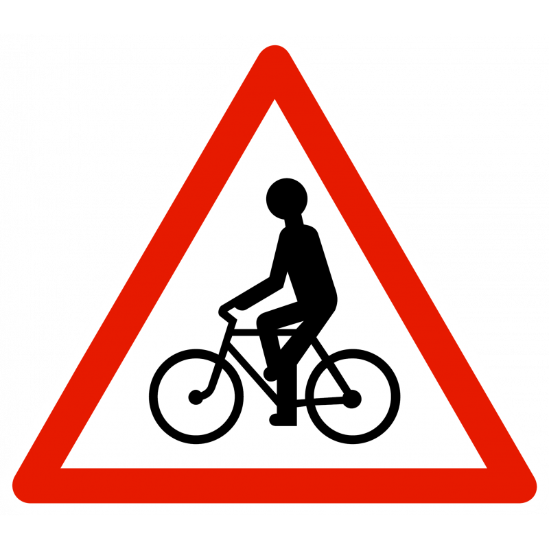 Panneau de danger débouché de cyclistes A21