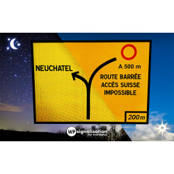 Paneau voierie temporaire présignalisation de déviation KD42c