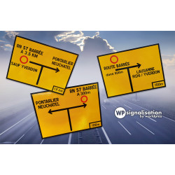 Paneau voierie temporaire présignalisation de déviation KD42c