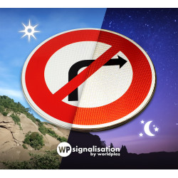 Panneau d'interdiction de tourner à droite à la prochaine intersection B2b