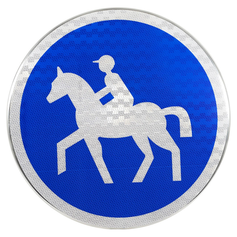 Panneau d'obligation chemin obligatoire pour cavaliers et réservée aux cavaliers B22C