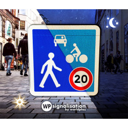 Panneau zone circulation entrée d'unee zone de rencontre B52