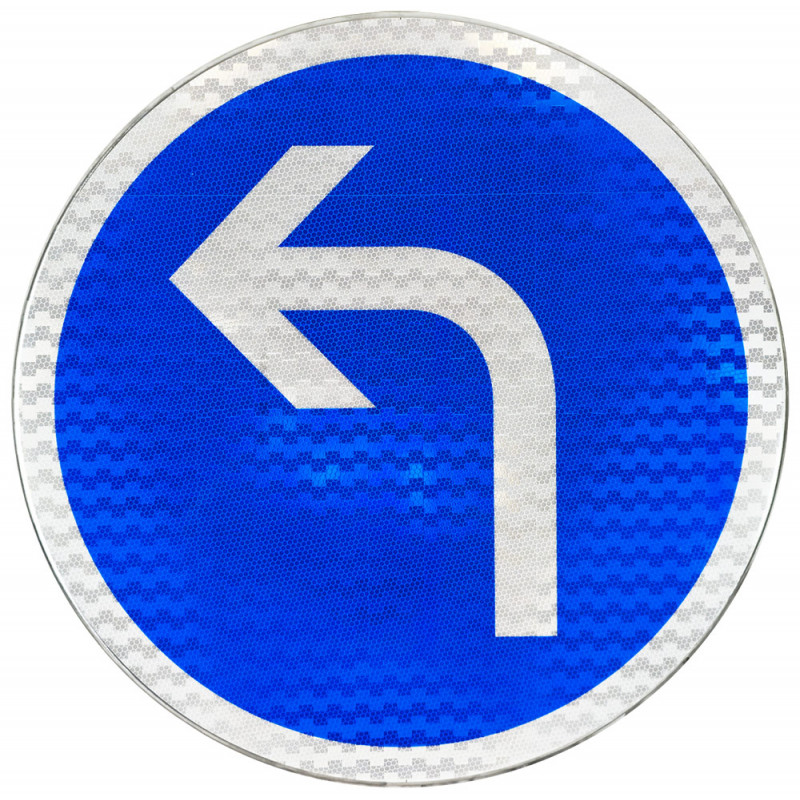 Panneau d'obligation direction à gauche B21C2 | Panneau B21C directionnel | WPSignalisation