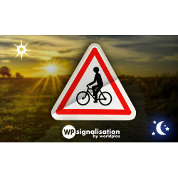 Panneau de danger débouché de cyclistes A21 l WP Signalisation
