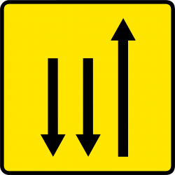 Paneau voierie temporaire présignalisation de changement de chaussée ou de trajectoire KD9-1