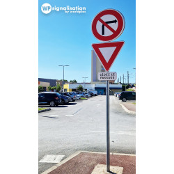 Panneau B2b - Interdiction de tourner à droite à la prochaine intersection | Rotation du panneau B2B | WP Signalisation