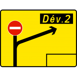 Paneau voierie temporaire présignalisation de déviation KD42a-2