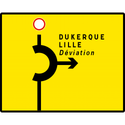 Paneau voierie temporaire présignalisation de déviation KD42b