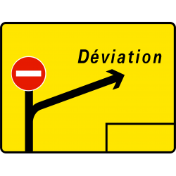 Paneau voierie temporaire présignalisation de déviation KD42e