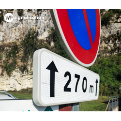 Panonceau indique la longueur M2 | Texte personnalisable l WP Signalisation