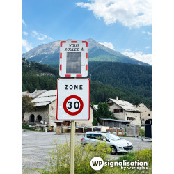 Radar pédagogique routier solaire - Vue du dessus I Contrôle de vitesse 30km 50km heure | WP Signalisation