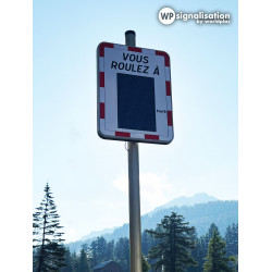 Radar pédagogique routier solaire - Vue du dessus I Contrôle de vitesse 30km 50km heure | WP Signalisation