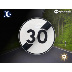 Face avant du panneau B33 - Panneau fin de limitation de vitesse I WP Signalisation