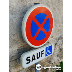 Panneau stationnement arrêt et stationnement interdits B6d