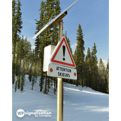 Panneau de danger autres dangers skieurs A14  l WP Signalisation