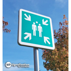 Panneau point de rassemblement après évacuation | Panneau CE004 | WP Signalisation