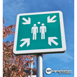 Panneau point de rassemblement après évacuation | Panneau CE004 | WP Signalisation