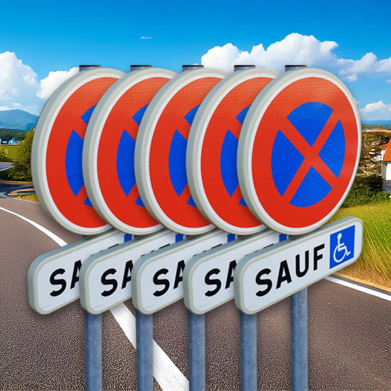 Panneau stationnement arrêt et stationnement interdits B6d