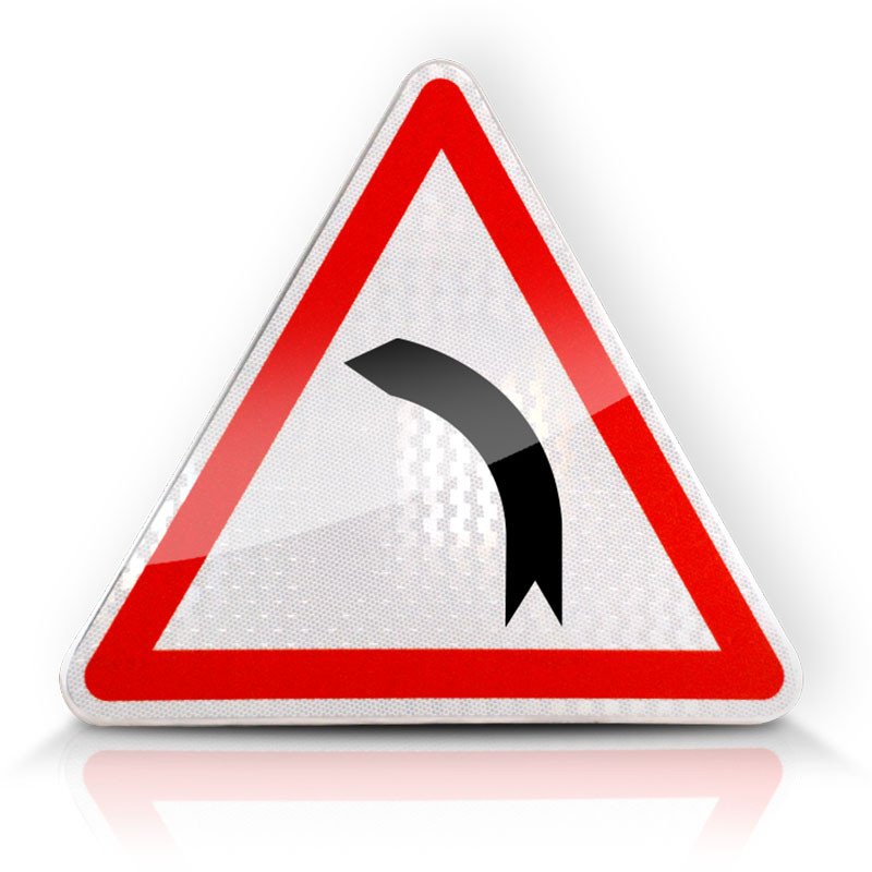 Panneau de danger Virage à gauche A1B l WP Signalisation