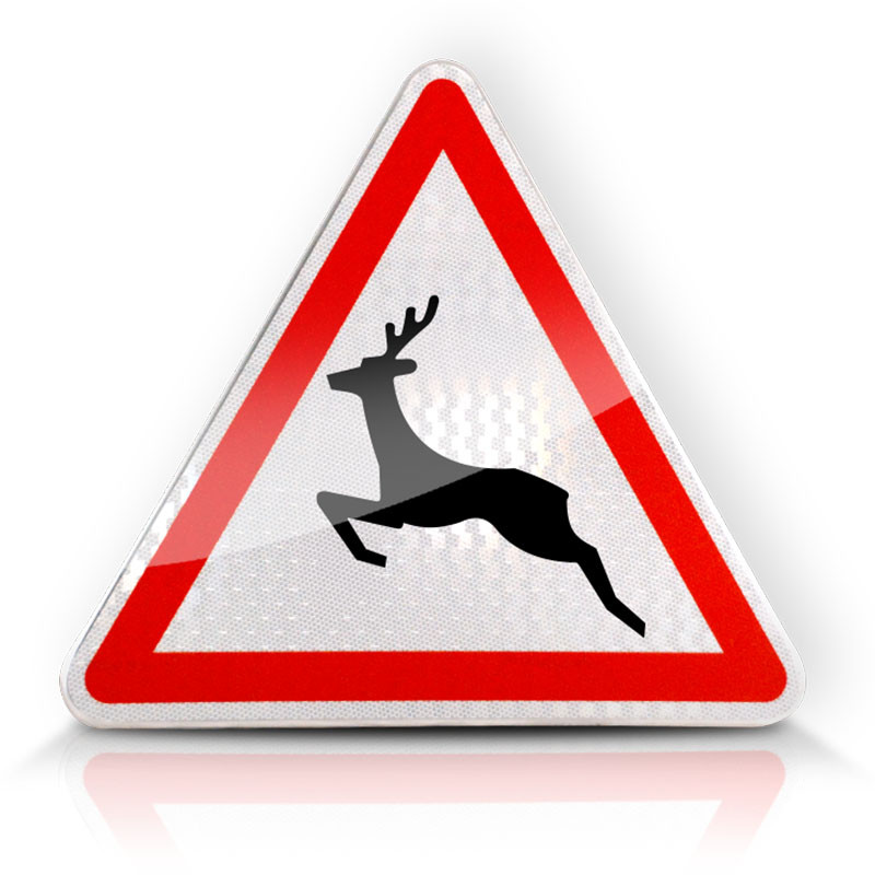 Panneau de danger passage d'animaux sauvages A15B | WPSignalisation