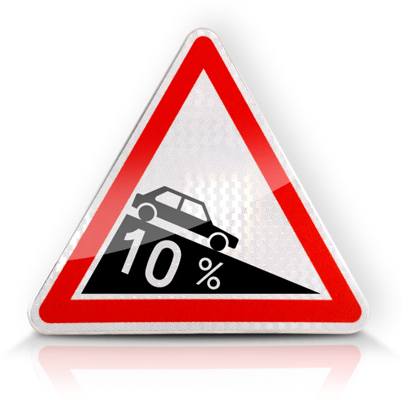 Panneau A16 - danger descente dangereuse  l WP Signalisation