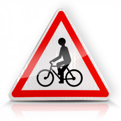 Panneau de danger débouché de cyclistes A21 l WP Signalisation