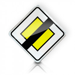 Panneau fin du caractère prioritaire d'une route AB7