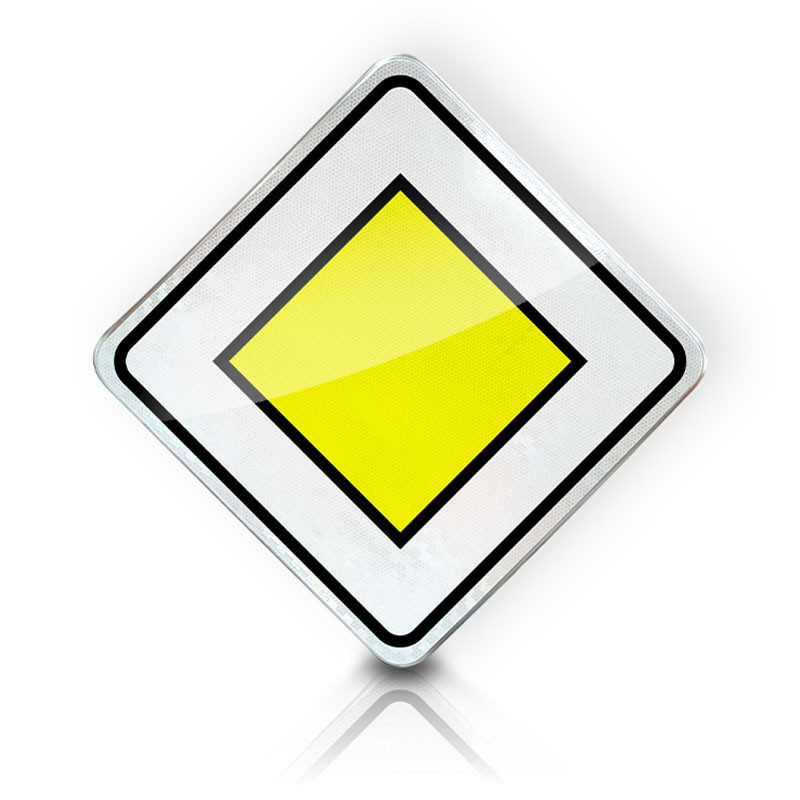 Panneau indication du caractère prioritaire d'une route AB6