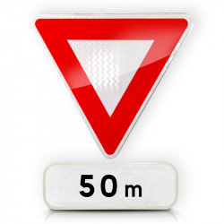 Panneau cédez le passage à l'intersection AB3b | Panneau AB3 avec panonceau M1