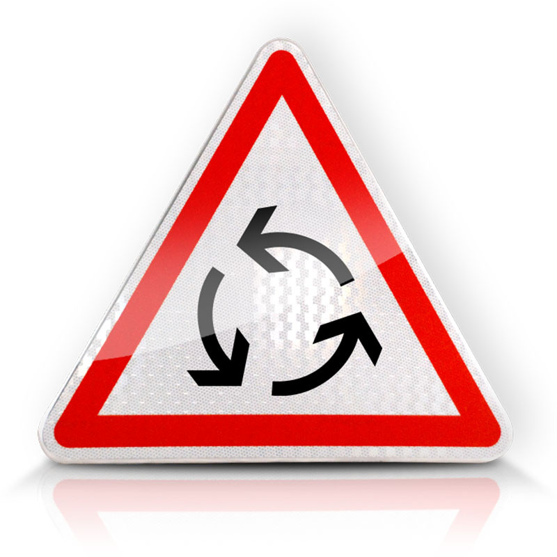 Panneau AB25 Carrefour à sens giratoire I Panneau de carrefour | WP Signalisation