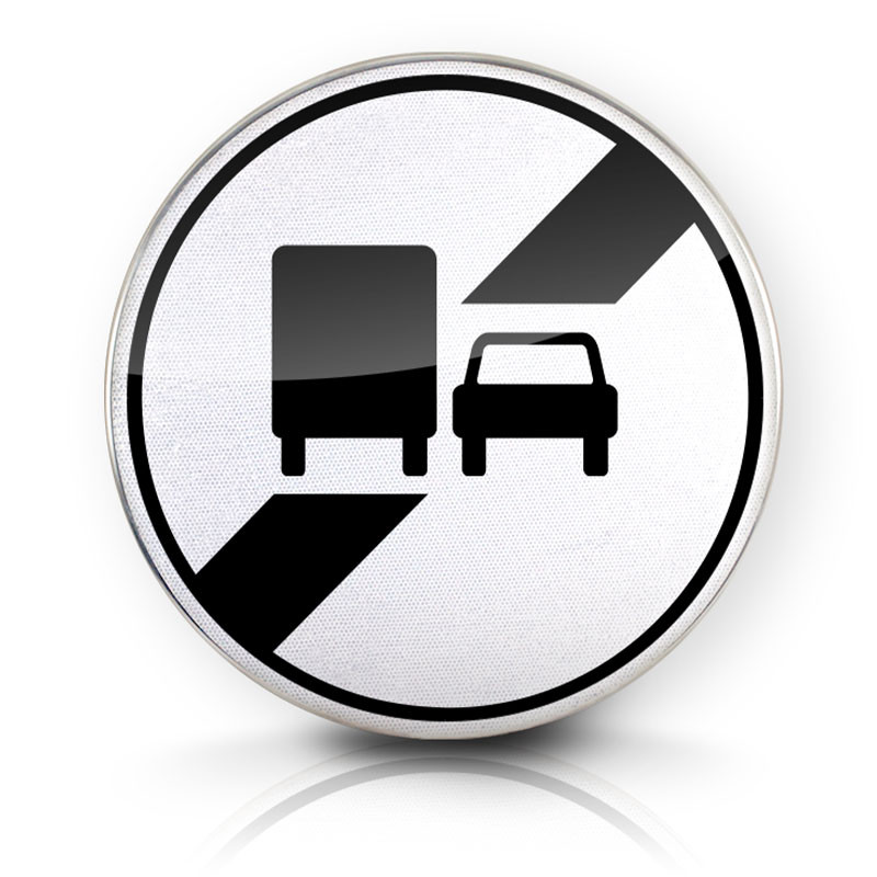 Panneau d'interdiction fin d'interdiction de dépasser B34a