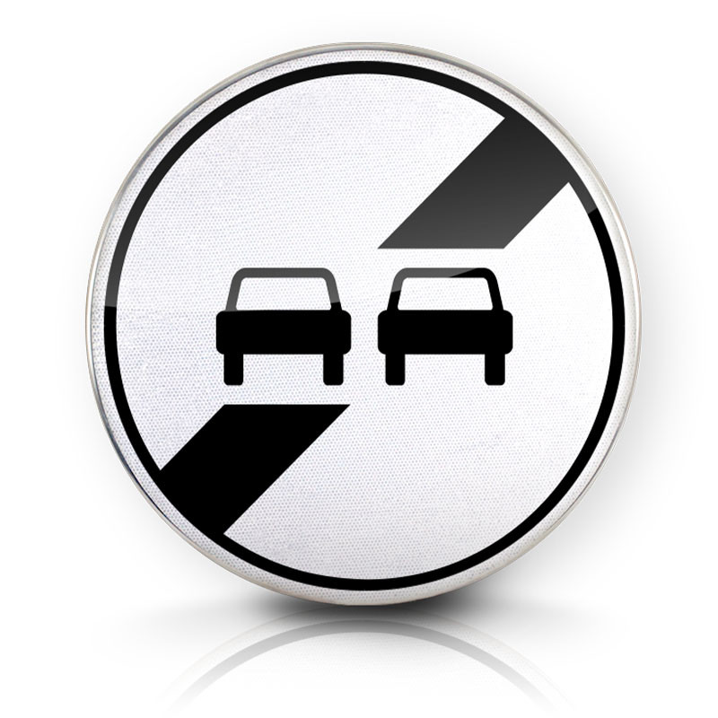 Panneau d'interdiction fin d'interdiction de dépasser B34