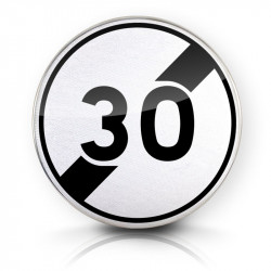 Face avant du panneau B33 - Panneau fin de limitation de vitesse I WP Signalisation