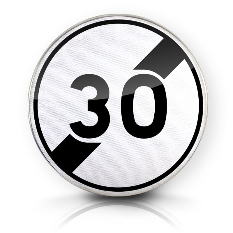 Face avant du panneau B33 - Panneau fin de limitation de vitesse I WP Signalisation