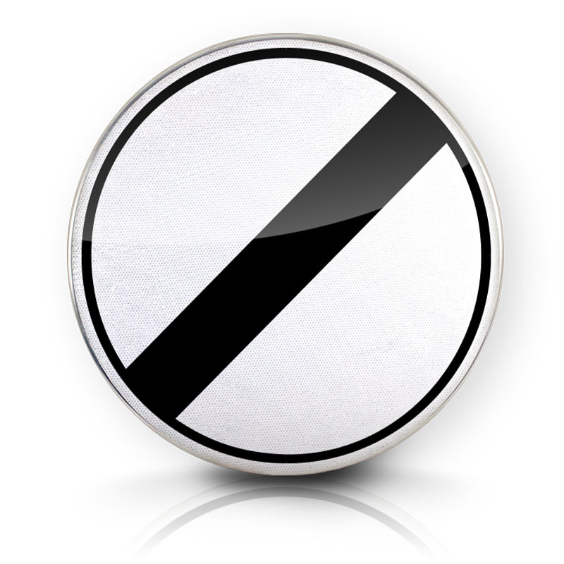 Panneau d'interdiction fin de toutes les interdictions précédemment signalées B31