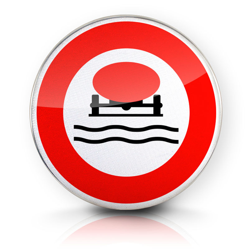 Panneau d'interdiction matières polluantes pour les eaux B18B