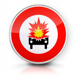 Panneau d'interdiction matières explosives ou facilement inflammables B18A