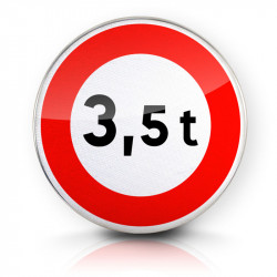 Panneau d'interdiction limitation de tonnage B13 - Poids tonnes à personnaliser si besoin