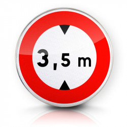 Panneau d'interdiction limitation de hauteur B12 3,5 mètres |Taille poids lourds