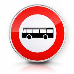 Panneau d'interdiction accès interdit aux véhicules de transport en commun B9F | Panneau B9F | WP Signalisation