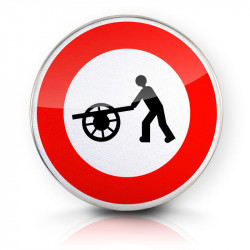 Panneau d'interdiction accès interdit aux voitures à bras B9E