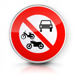 Panneau d'interdiction accès interdit à tous les véhicules à moteur B7B