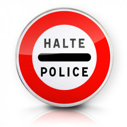 Panneau d'interdiction arrêt au poste de police B5b | Panneau B5B | WPSignalisation