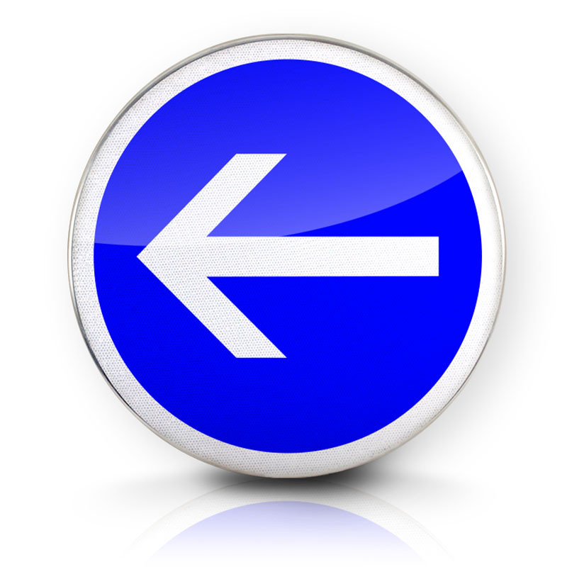 Face avant du panneau B21-2 - Panneau obligation de tourner à droite I WP Signalisation