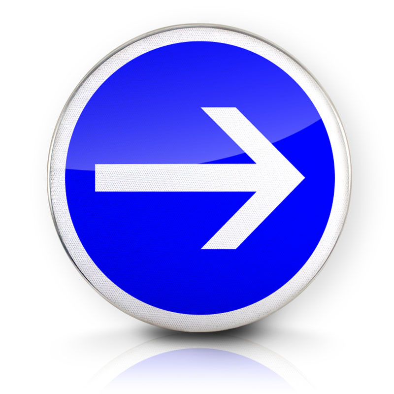 Face du panneau B21-1 - panneau direction obligatoire I WP Signalisation