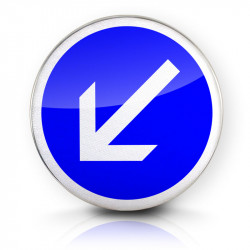 Face avant du panneau B21a2 - Panneau contournement obligatoire gauche I WP Signalisation