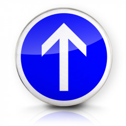 Face avant du panneau B21b - Panneau obligation de continuer tout droit  I WP Signalisation