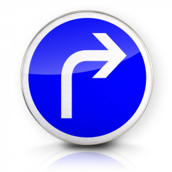 Panneau d'obligation direction à droite B21C1 | Panneau B21C directionnel | WPSignalisation