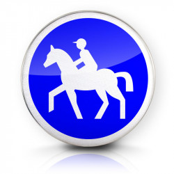 Panneau d'obligation chemin obligatoire pour cavaliers et réservée aux cavaliers B22C