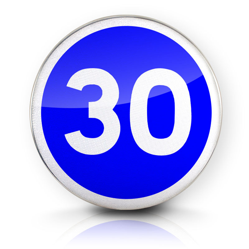 Panneau d'obligation vitesse minimale obligatoire B25